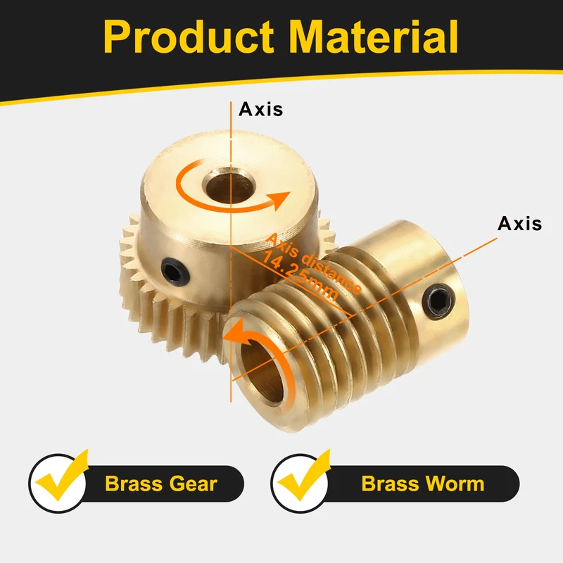 Worm Gear Set 0.5 Module 1:35 Reduction Rate(Gear-4mm Bore, Rod 6mm Bore)