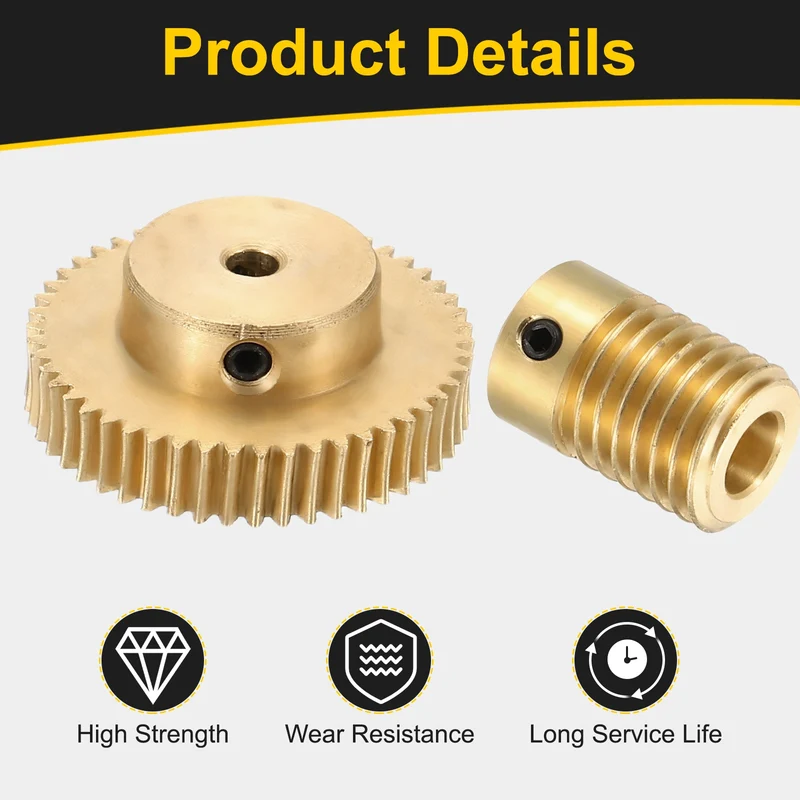 Worm Gear Set 0.5 Module 1:50 Reduction Rate(Gear-3mm Bore, Rod 6mm Bore)