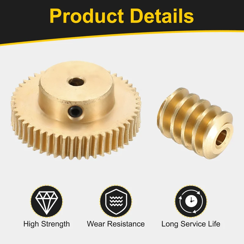 Worm Gear Set 0.5 Module 1:50 Reduction Rate(Gear-3mm Bore, Rod 1.98mm Bore)
