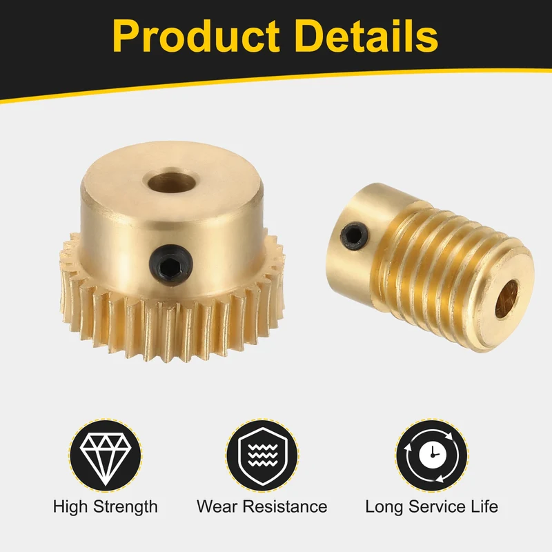 Worm Gear Set 0.5 Module 1:35 Reduction Rate(Gear-4mm Bore, Rod 4mm Bore)