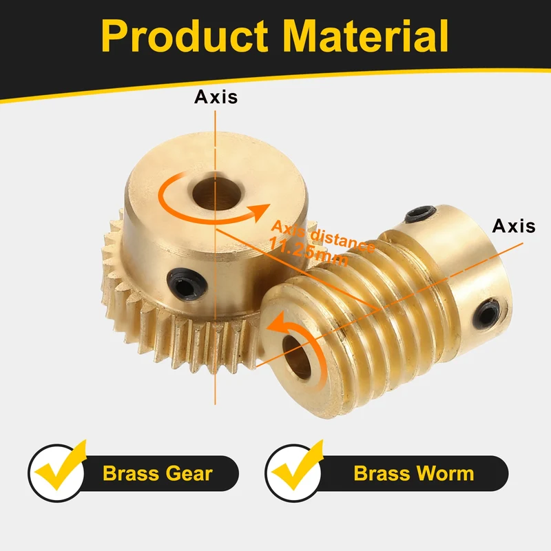 Worm Gear Set 0.5 Module 1:35 Reduction Rate(Gear-4mm Bore, Rod 4mm Bore)