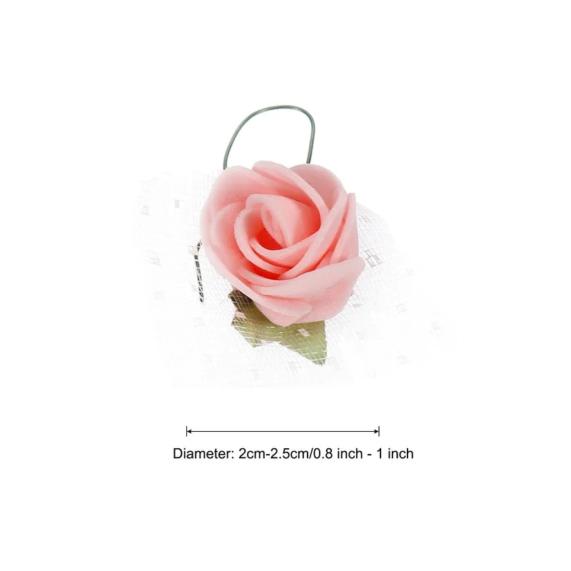 Artificial Rose Flower Heads, Nude Pink Mini Faux Flower 0.8 Inch-1 Inch 72Pcs