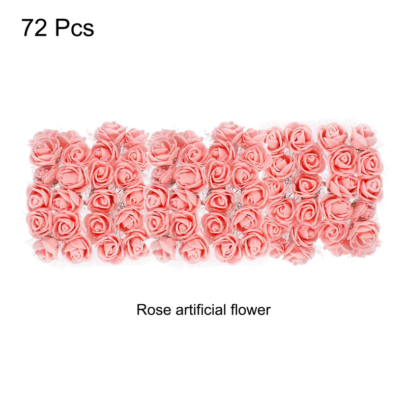 Artificial Rose Flower Heads, Nude Pink Mini Faux Flower 0.8 Inch-1 Inch 72Pcs