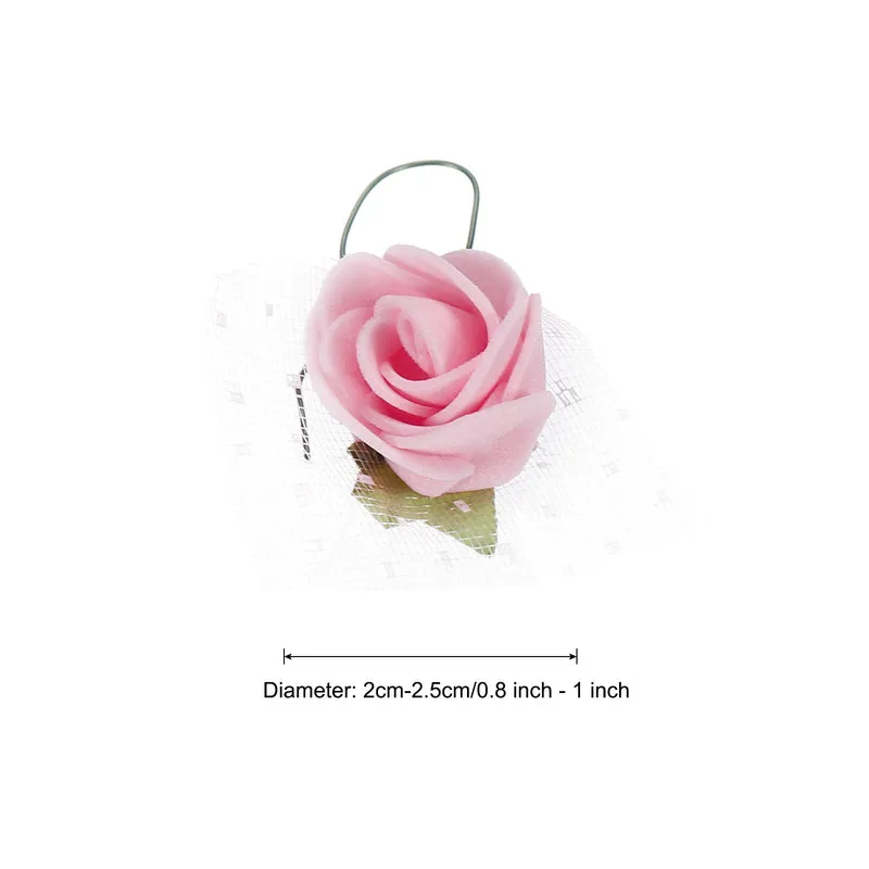 Artificial Rose Flower Heads, Light Pink Mini Faux Flowers 0.8-1 Inch 72Pcs