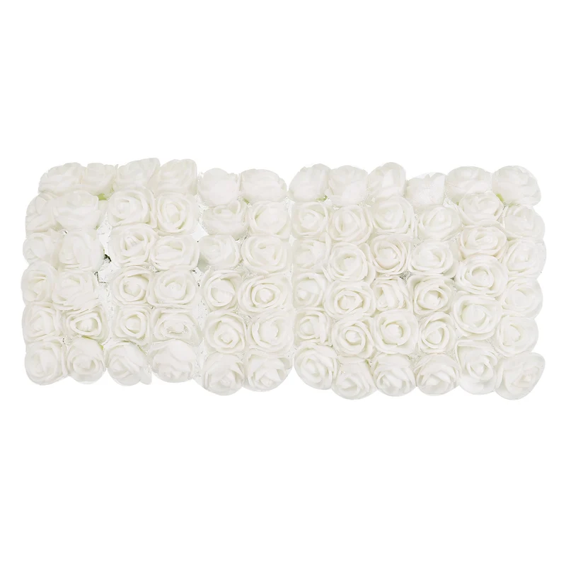 Artificial Rose Flower Heads, Cream White Mini Flowers 0.8 Inch-1 Inch 72Pcs