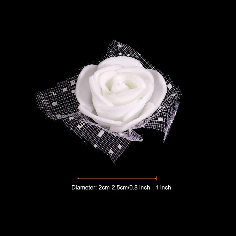 Artificial Rose Flower Heads, Cream White Mini Flowers 0.8 Inch-1 Inch 72Pcs