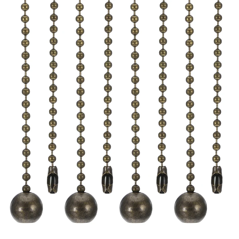 4 Pcs 1M Ceiling Fan Light Beaded Pull Chain with Ball Pendant Bronze