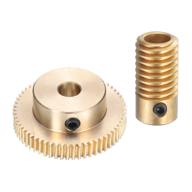 Worm Gear Set 6mm Wheel Shaft Brass 0.5M 60:1 Reduction Rate Drive Gear Box