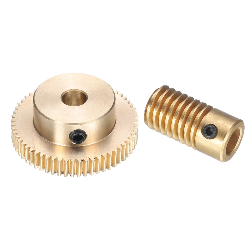 Worm Gear Set 6mm Wheel Shaft Brass 0.5M 60:1 Reduction Rate Drive Gear Box