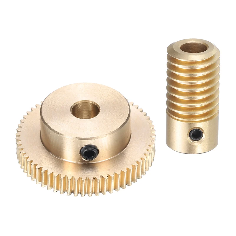 Worm Gear Set 5mm Wheel Shaft Brass 0.5M 60:1 Reduction Rate Drive Gear Box