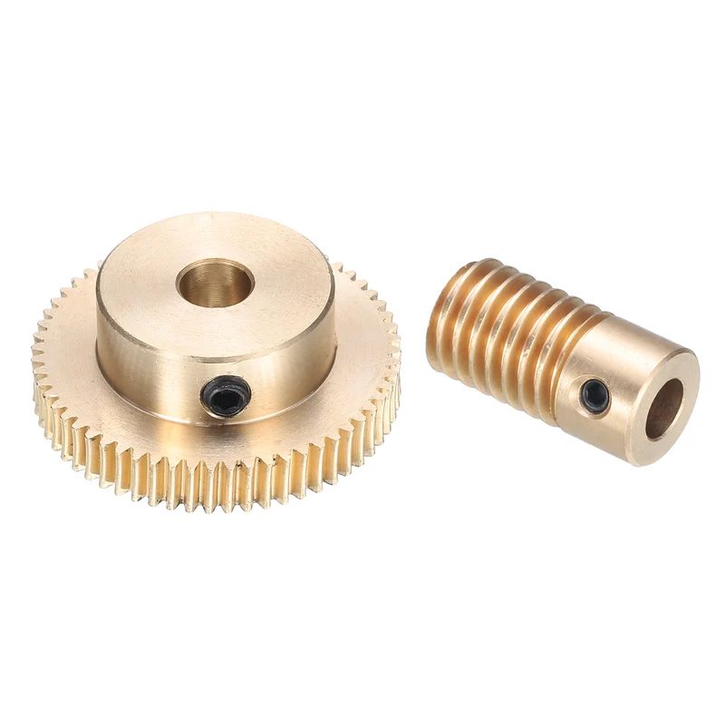 Worm Gear Set 5mm Wheel Shaft Brass 0.5M 60:1 Reduction Rate Drive Gear Box