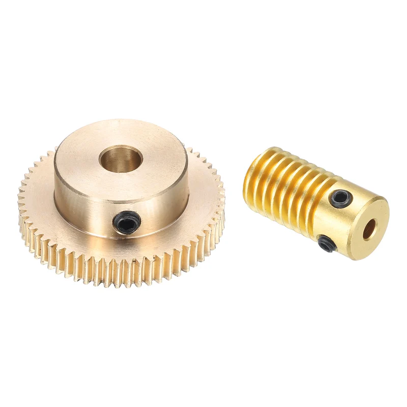 Worm Gear Set 3mm Wheel Shaft Brass 0.5M 60:1 Reduction Rate Drive Gear Box