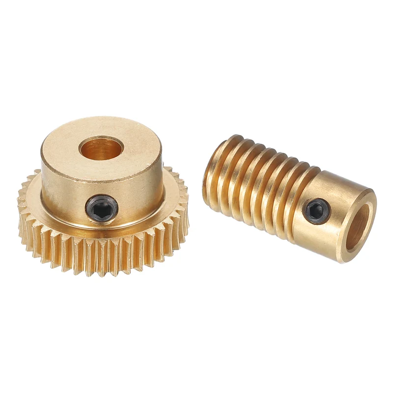 Worm Gear Set 6mm Wheel Shaft Brass 0.5M 40:1 Reduction Rate Drive Gear Box