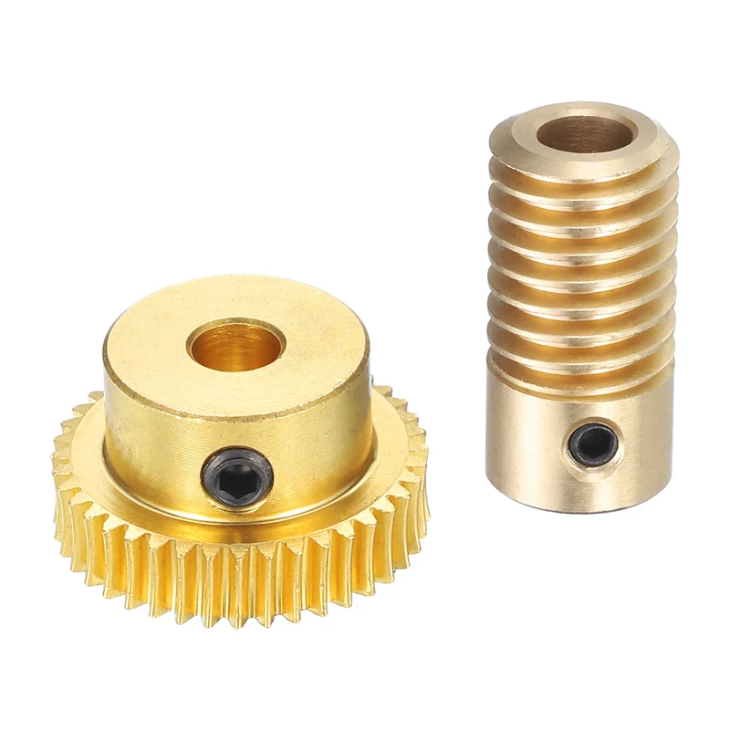 Worm Gear Set 5mm Wheel Shaft Brass 0.5M 40:1 Reduction Rate Drive Gear Box