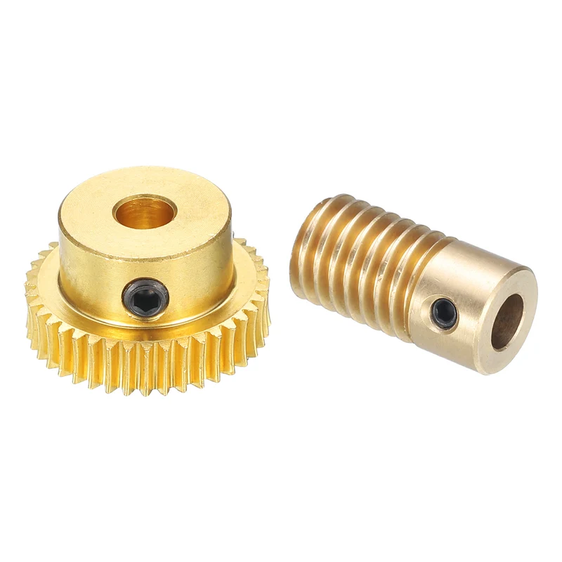 Worm Gear Set 5mm Wheel Shaft Brass 0.5M 40:1 Reduction Rate Drive Gear Box