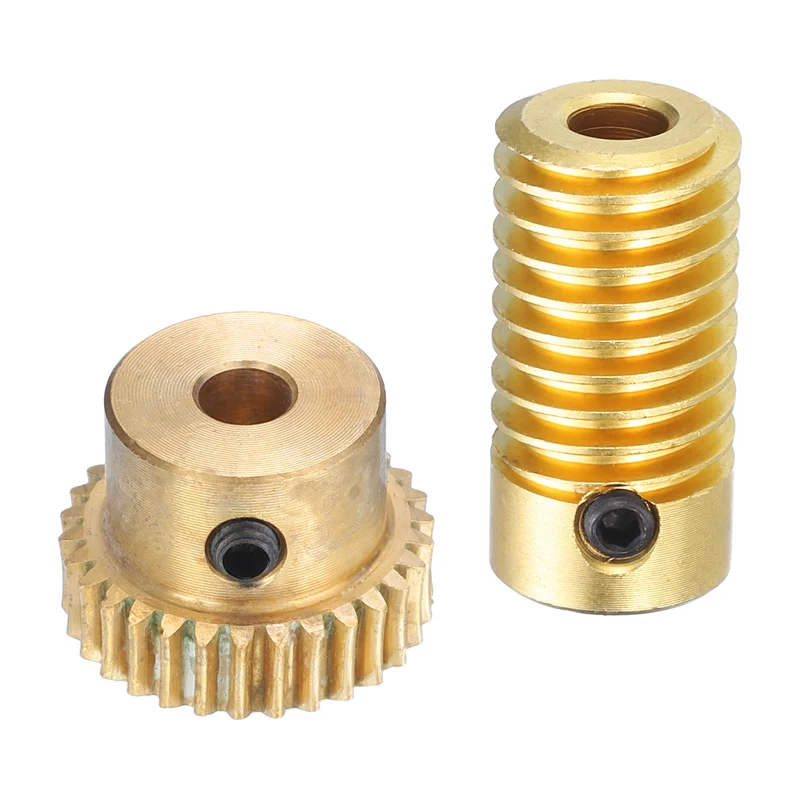 Worm Gear Set 4mm Wheel Shaft Brass 0.5M 30:1 Reduction Rate Drive Gear Box