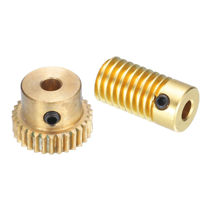 Worm Gear Set 4mm Wheel Shaft Brass 0.5M 30:1 Reduction Rate Drive Gear Box
