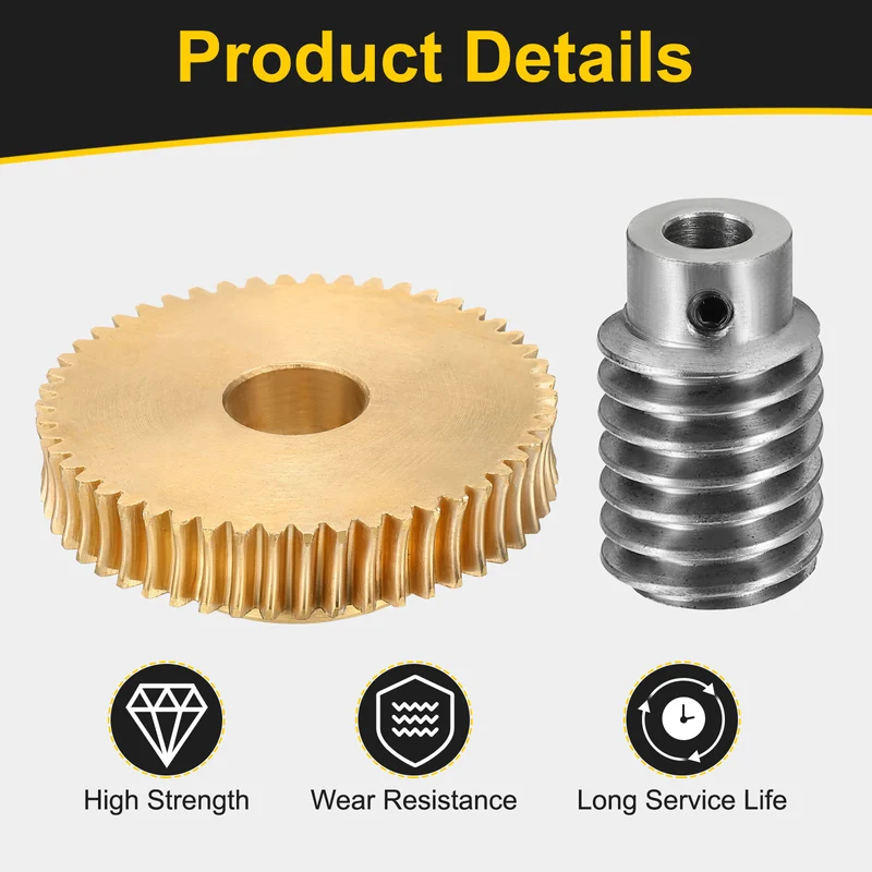 Worm Gear Set 1 Module 50:1 Reduction Rate(Gear-14mm Bore, Rod 5mm Bore)