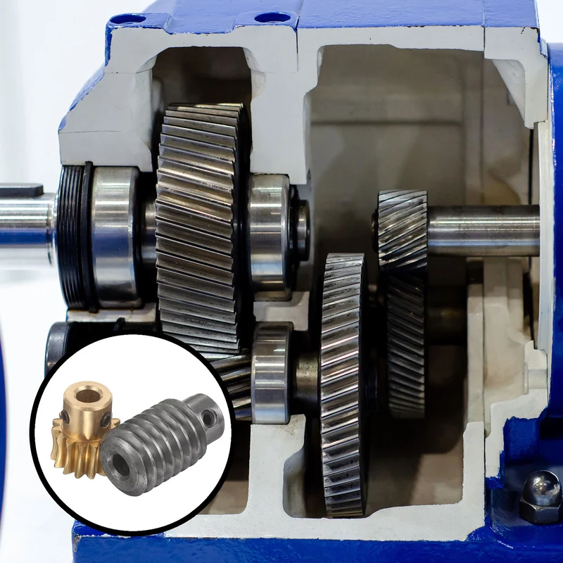 Worm Gear Set 1 Module 15:1 Reduction Rate(Gear-6mm Bore, Rod 6mm Bore)
