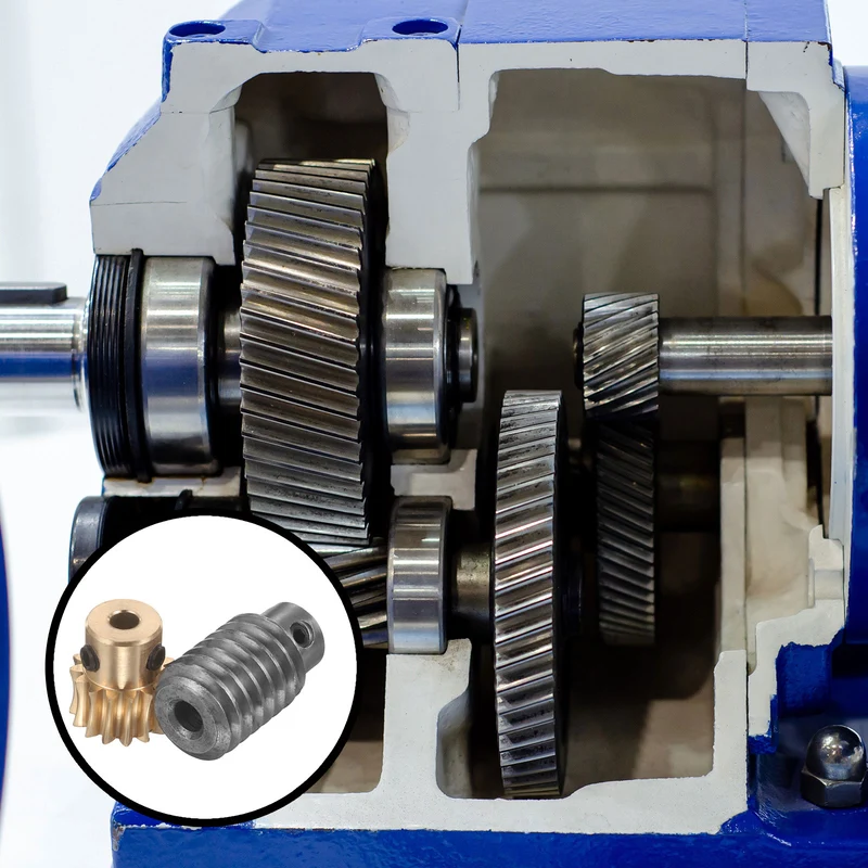Worm Gear Set 1 Module 15:1 Reduction Rate(Gear-5mm Bore, Rod 6mm Bore)