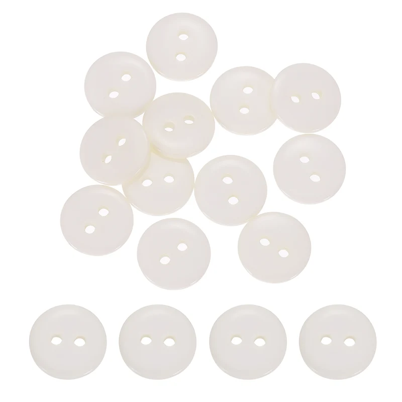 16 Pcs 12.5mm Resin Sewing Buttons, 2 Hole for Sewing Coats Shirts, Beige