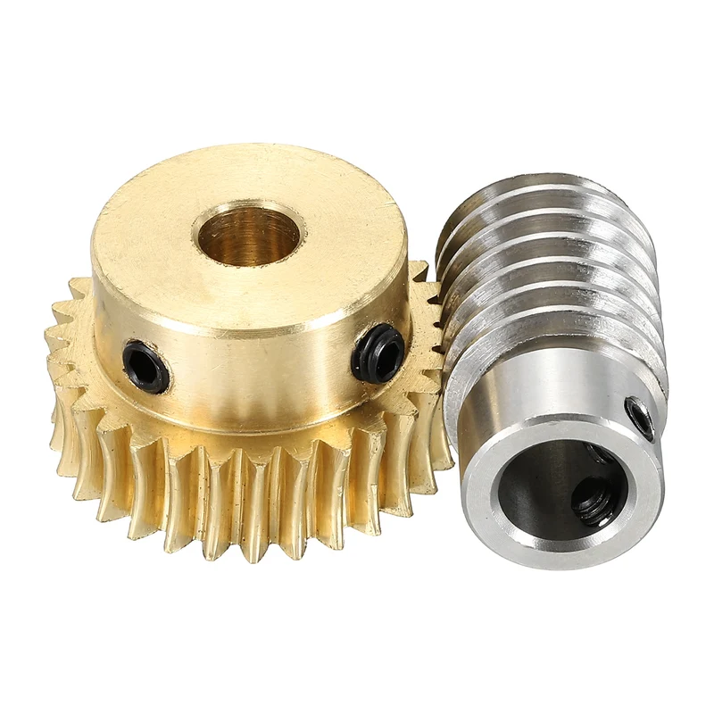 Worm Gear Set 1M 30T, 1:30 304 Stainless Steel Worm, Brass Gear 8mm/10mm Bore