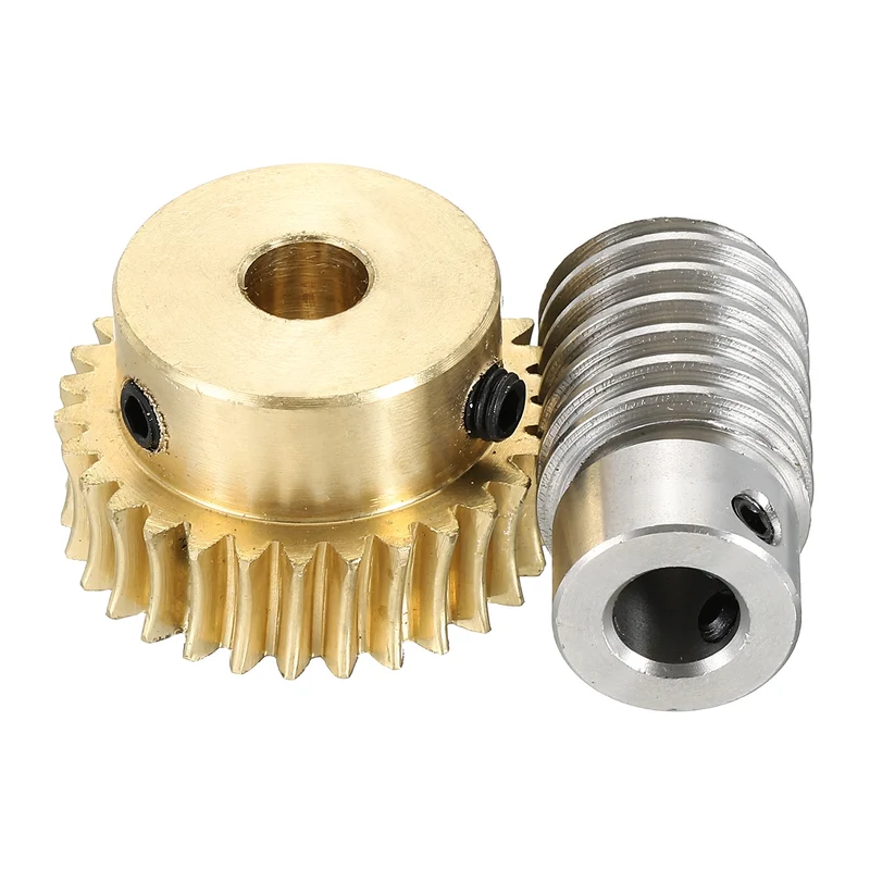 Worm Gear Set 1M 30T, 1:30 304 Stainless Steel Worm, Brass Gear 8mm/8mm Bore