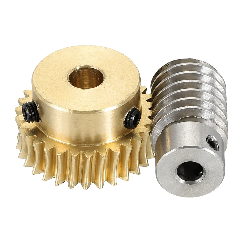 Worm Gear Set 1M 30T, 1:30 304 Stainless Steel Worm, Brass Gear 8mm/6mm Bore