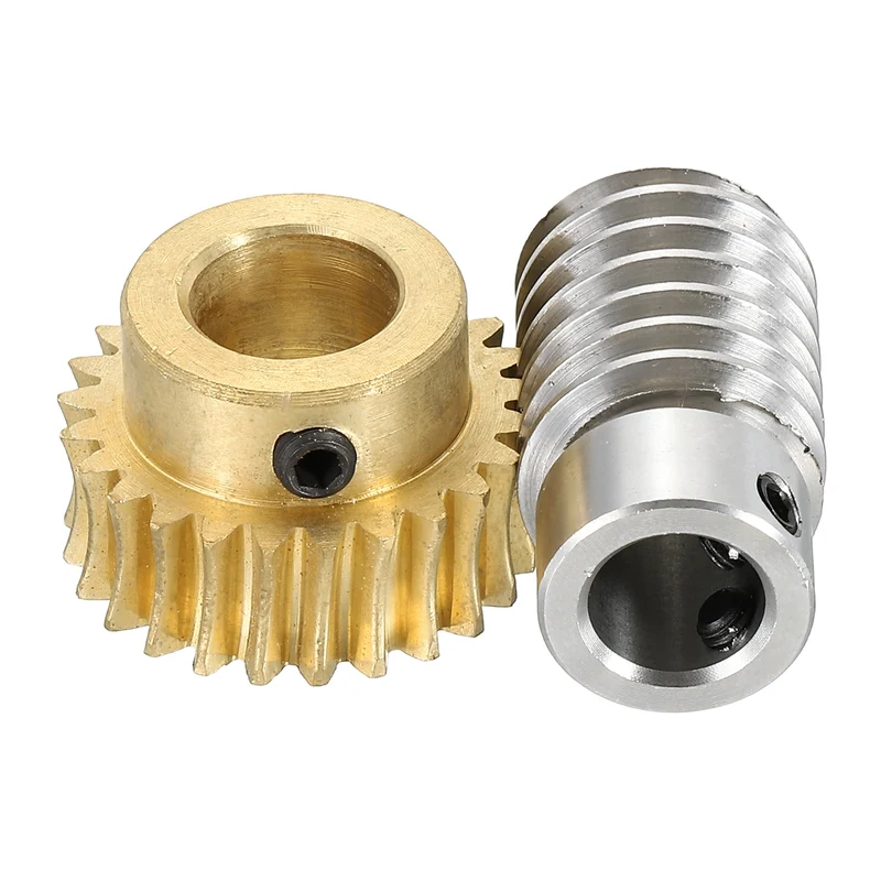 Worm Gear Set 1M 25T, 1:25 304 Stainless Steel Worm, Brass Gear 12mm/10mm Bore