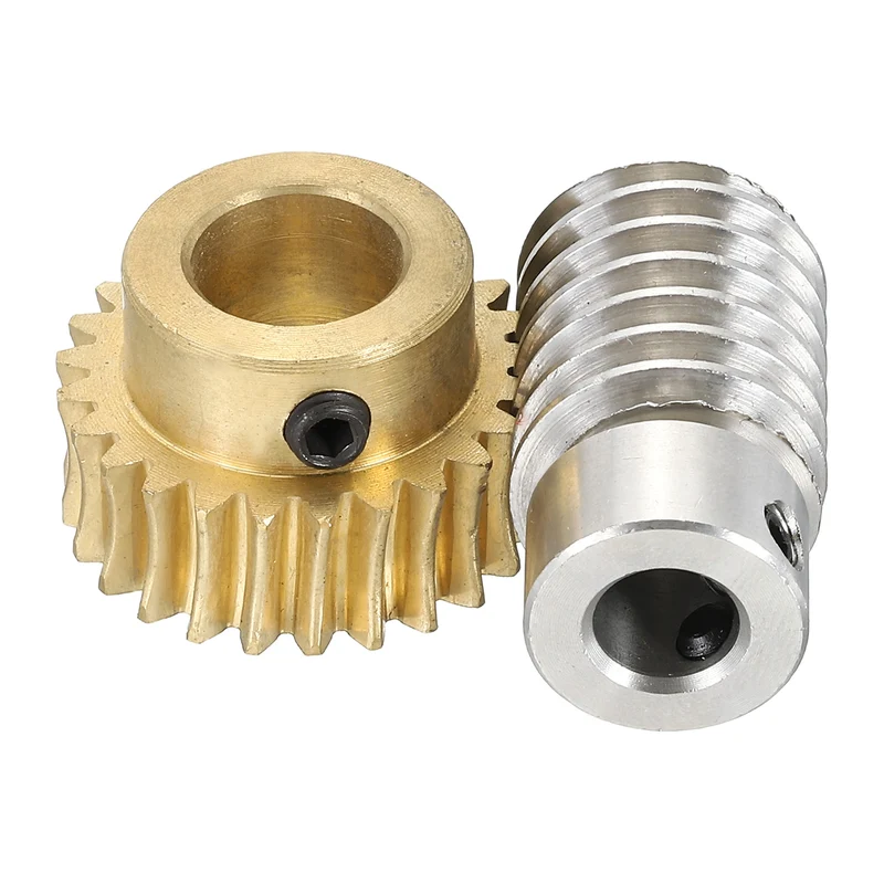 Worm Gear Set 1M 25T, 1:25 304 Stainless Steel Worm, Brass Gear 12mm/8mm Bore