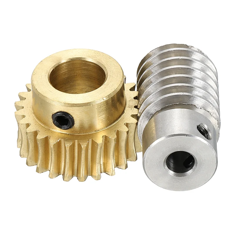 Worm Gear Set 1M 25T, 1:25 304 Stainless Steel Worm, Brass Gear 12mm/6mm Bore