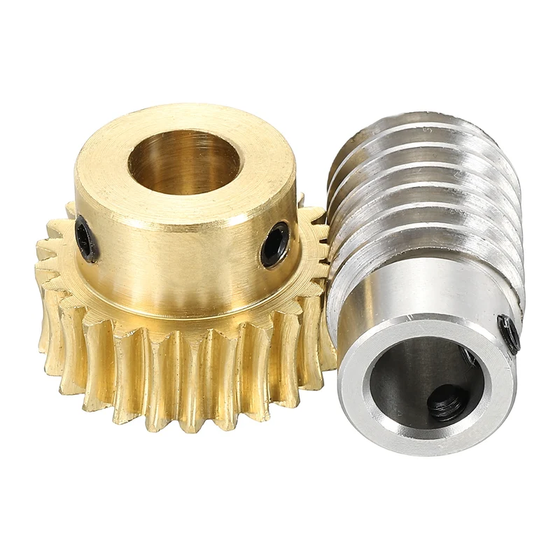 Worm Gear Set 1M 25T, 1:25 304 Stainless Steel Worm, Brass Gear 10mm/10mm Bore