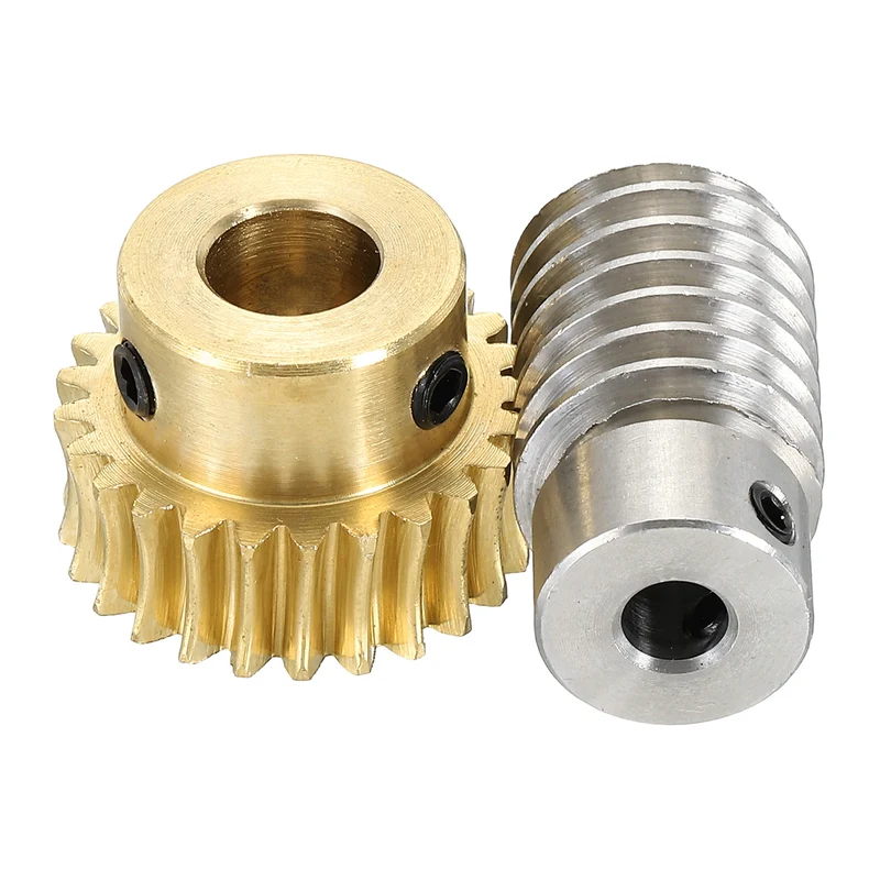 Worm Gear Set 1M 25T, 1:25 304 Stainless Steel Worm, Brass Gear 10mm/6mm Bore
