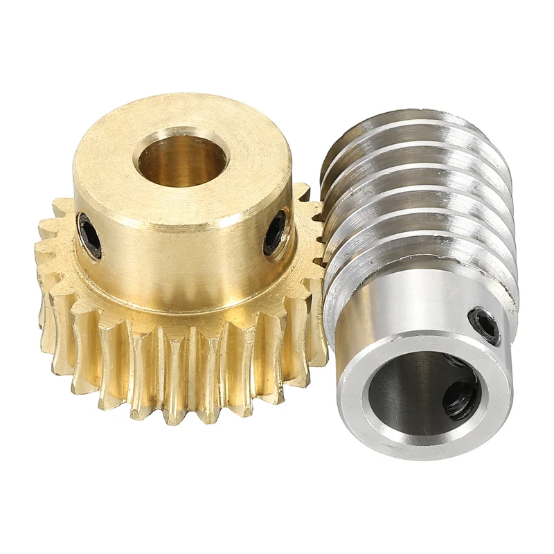 Worm Gear Set 1M 25T, 1:25 304 Stainless Steel Worm, Brass Gear 8mm/10mm Bore