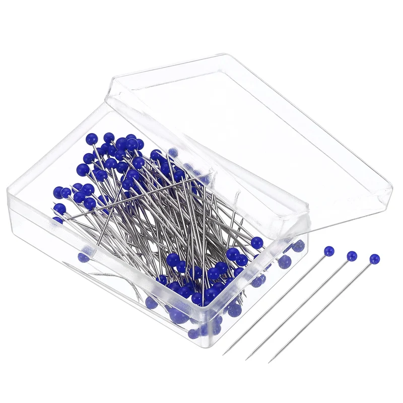 200Pcs Sewing Pins, 1.5 Inch Pearlized Ball Head Pins Straight Pin Dark Blue