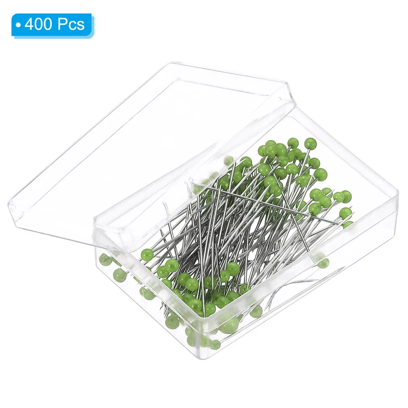 400Pcs Sewing Pins, 1.5 Inch Pearlized Ball Head Pins Straight Pin Green