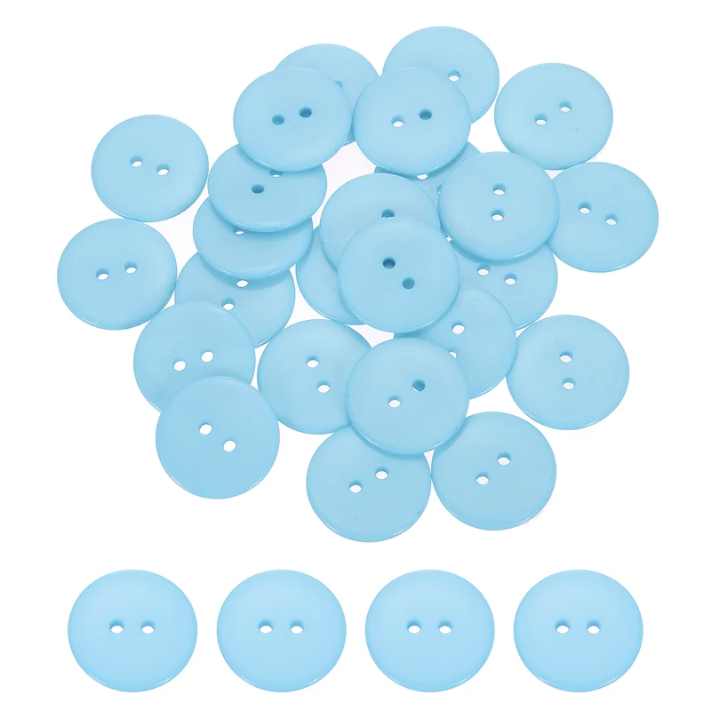25 Pcs 25mm Resin Sewing Buttons, 2 Hole for Sewing Coats Shirts, Light Blue
