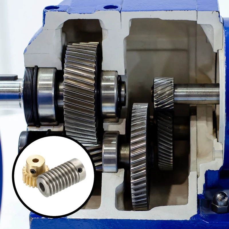Worm Gear Set 0.8 Module 1:20 Reduction Rate(Gear-4mm Bore, Rod 6mm Bore)
