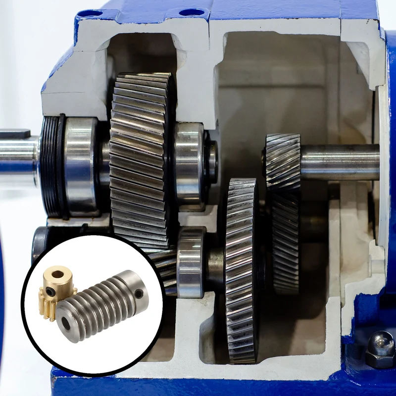 Worm Gear Set 0.8 Module 1:15 Reduction Rate(Gear-4mm Bore, Rod 5mm Bore)