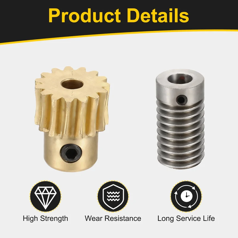 Worm Gear Set 0.8 Module 1:15 Reduction Rate(Gear-4mm Bore, Rod 8mm Bore)