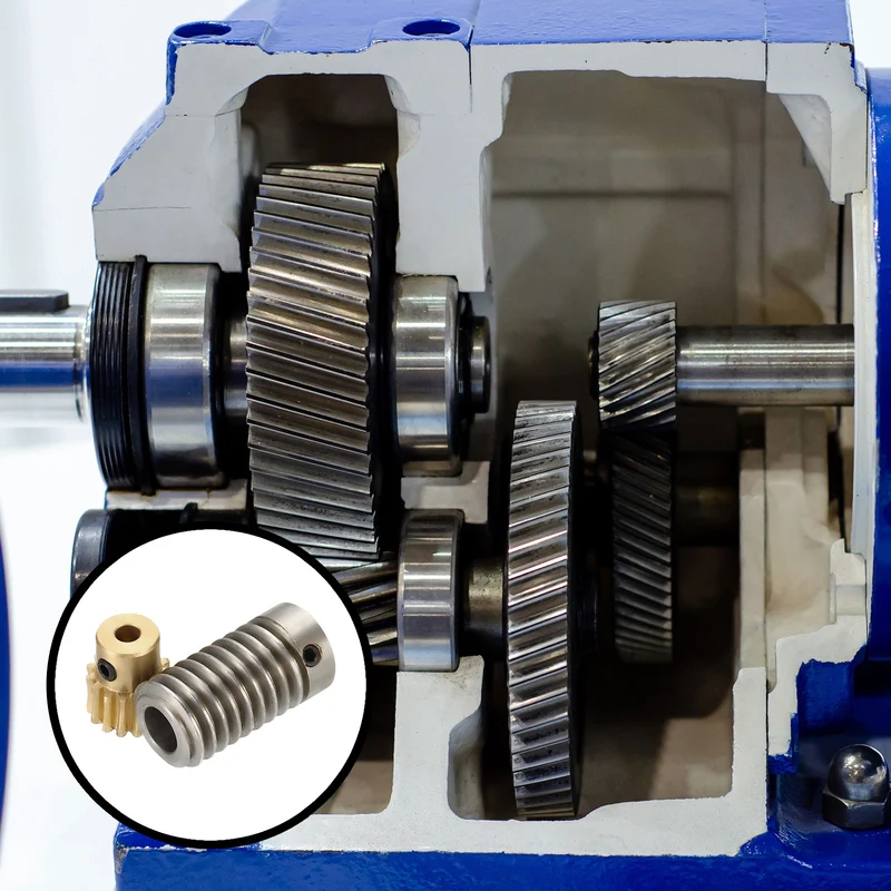 Worm Gear Set 0.8 Module 1:15 Reduction Rate(Gear-4mm Bore, Rod 8mm Bore)
