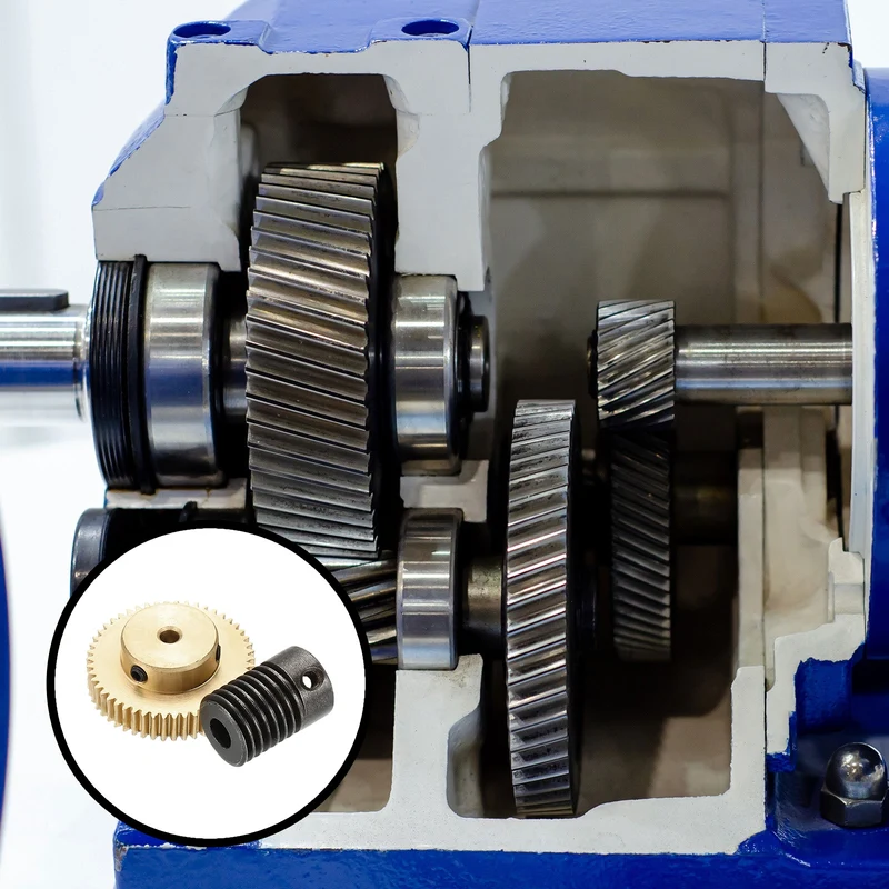 Worm Gear Set 0.5 Module 1:50 Reduction Rate(Gear-3mm Bore, Rod 5mm Bore)