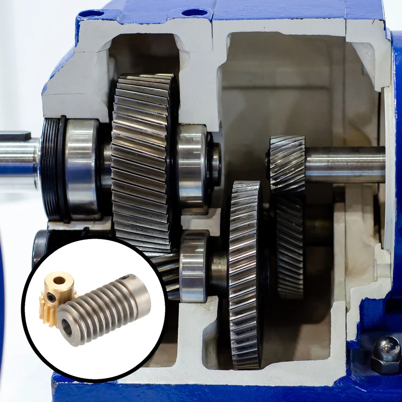 Worm Gear Set 0.8 Module 1:15 Reduction Rate(Gear-4mm Bore, Rod 6mm Bore)