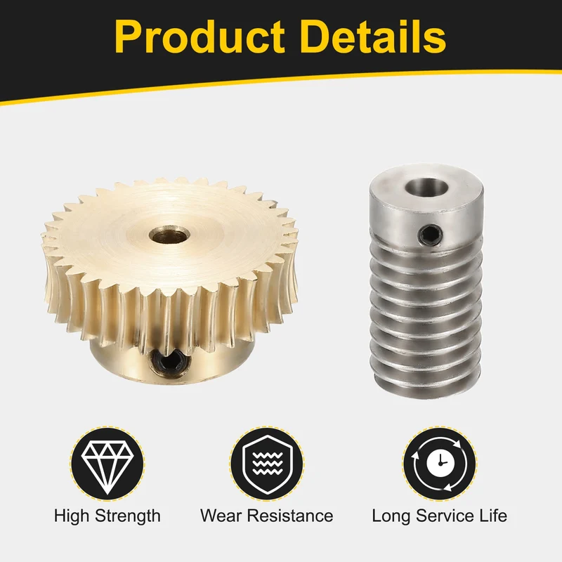 Worm Gear Set 0.8 Module 1:35 Reduction Rate(Gear-4mm Bore, Rod 6mm Bore)