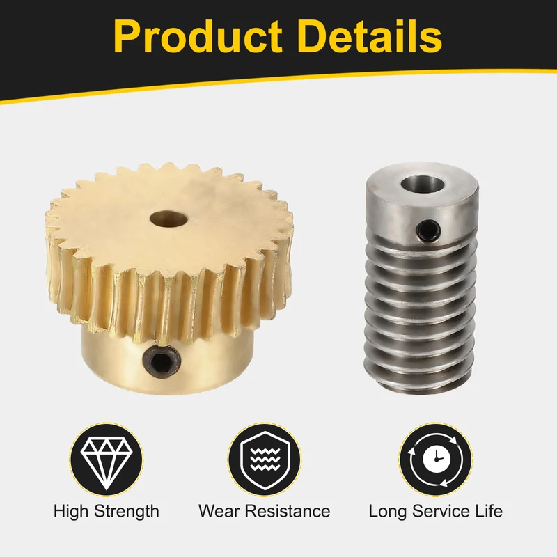 Worm Gear Set 0.8 Module 1:30 Reduction Rate(Gear-4mm Bore, Rod 6mm Bore)