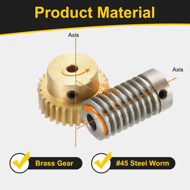Worm Gear Set 0.8 Module 1:30 Reduction Rate(Gear-4mm Bore, Rod 6mm Bore)