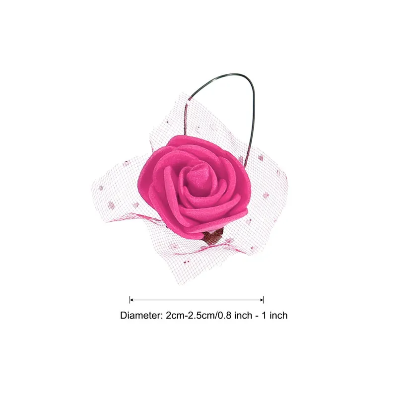 Artificial Rose Flower Heads, Rose Red Mini Faux Flowers 0.8 Inch-1 Inch 72Pcs