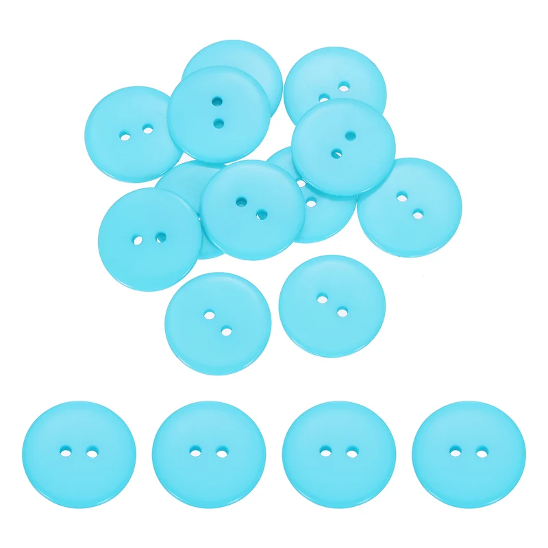 16 Pcs 25mm Resin Sewing Buttons, 2 Hole for Sewing Coats Shirts, Lake Blue