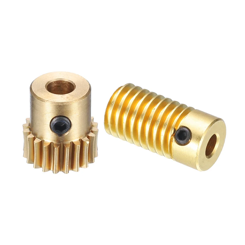 Worm Gear Set 4mm Wheel Shaft Brass 0.5M 20:1 Reduction Rate Drive Gear Box