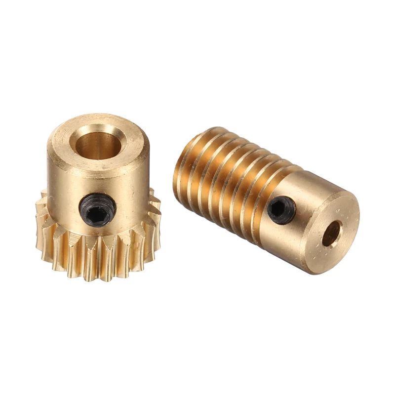 Worm Gear - 3mm Wheel Shaft Brass 0.5M 20:1 Reduction Rate Drive Gear Box